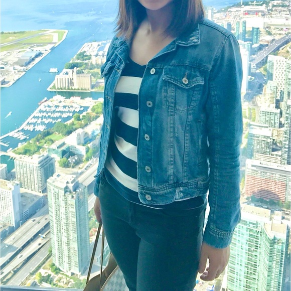 Zara Denim Cropped Jean Jacket Wash - Picture 11 of 13